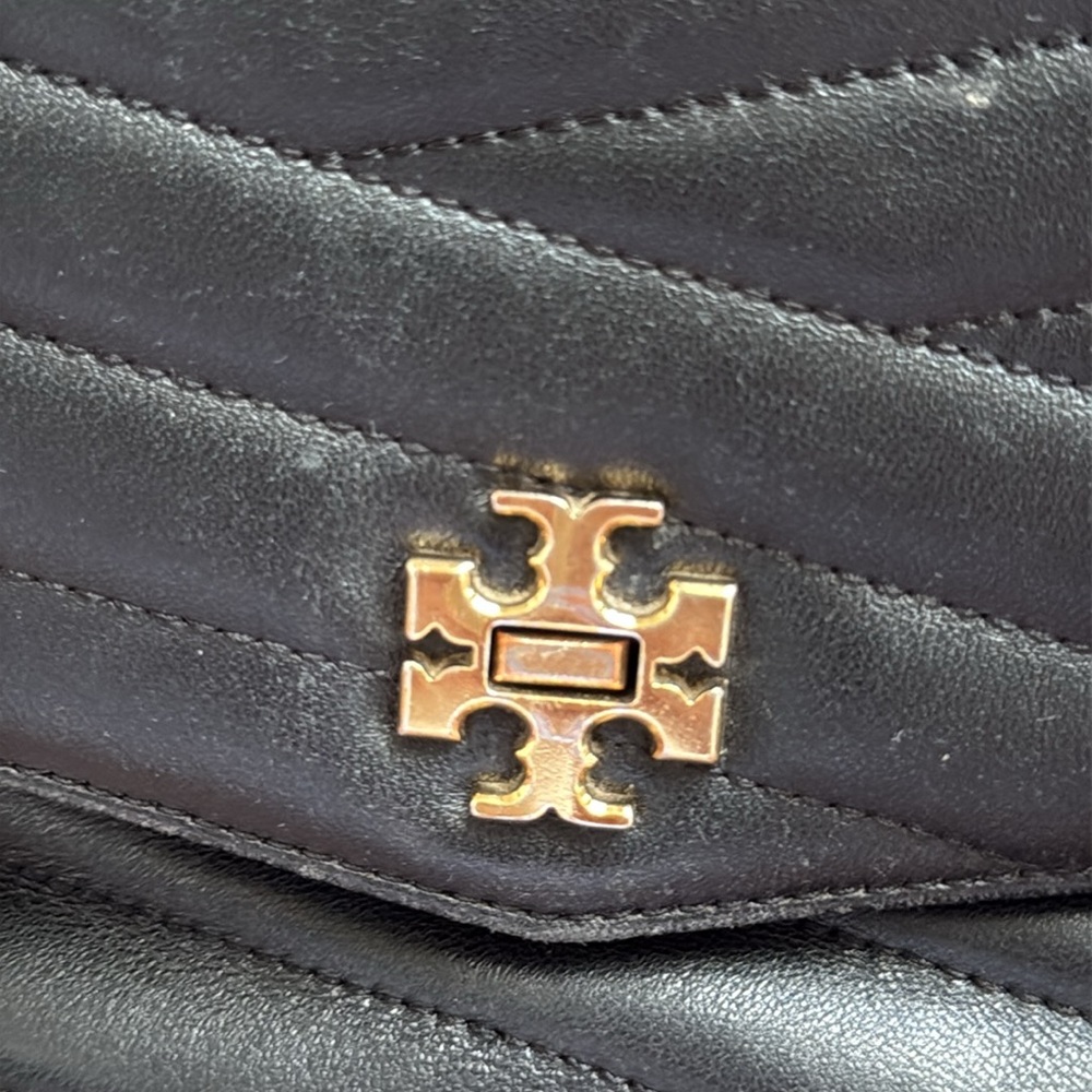 Tory Burch Black Leather Satchel with Gold Chain - Picture 6 of 6